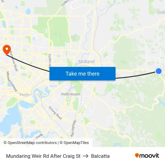 Mundaring Weir Rd After Craig St to Balcatta map