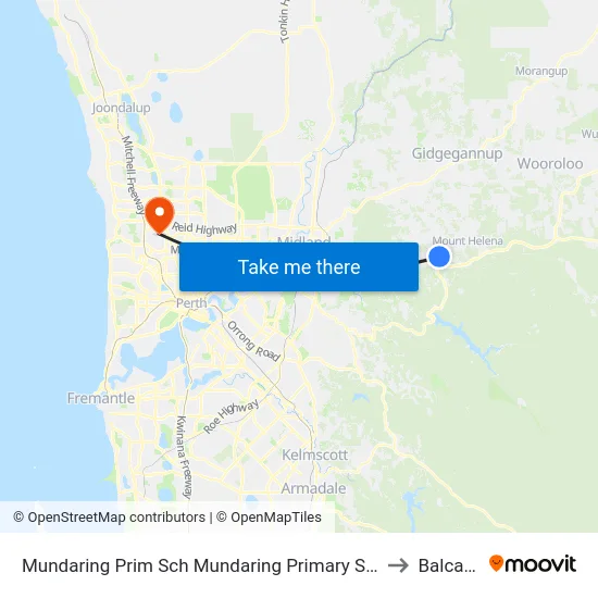 Mundaring Prim Sch   Mundaring Primary School to Balcatta map