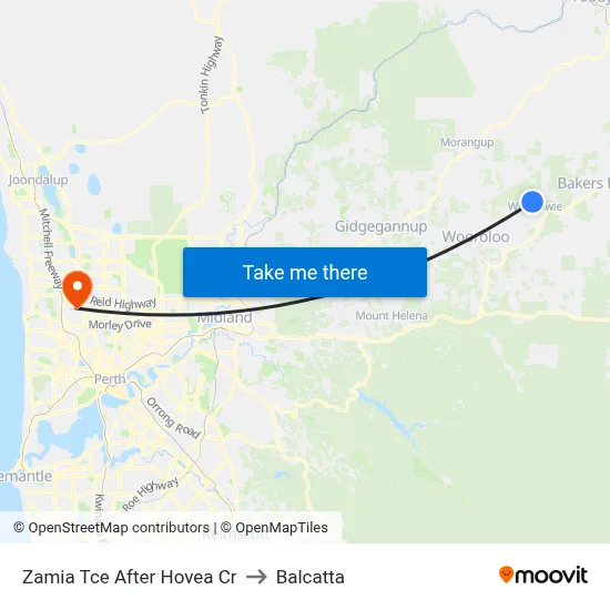 Zamia Tce After Hovea Cr to Balcatta map