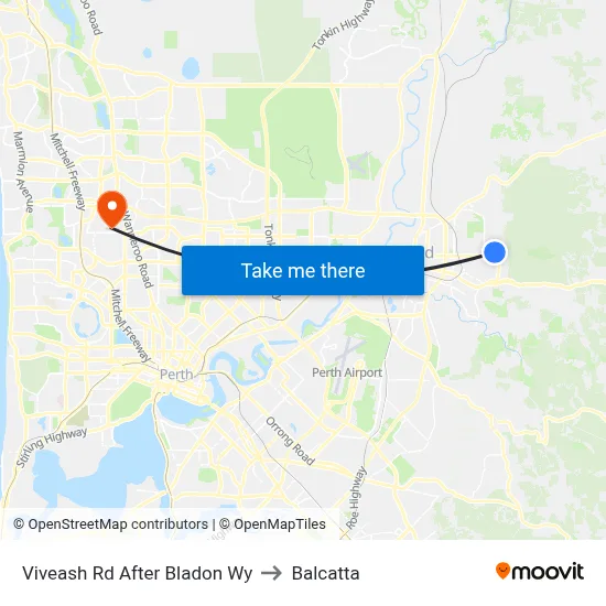 Viveash Rd After Bladon Wy to Balcatta map