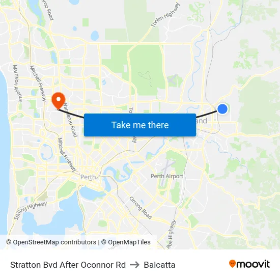 Stratton Bvd After Oconnor Rd to Balcatta map