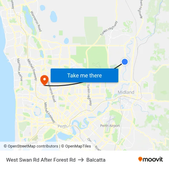 West Swan Rd After Forest Rd to Balcatta map