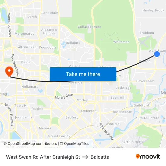 West Swan Rd After Cranleigh St to Balcatta map
