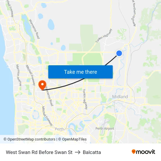 West Swan Rd Before Swan St to Balcatta map
