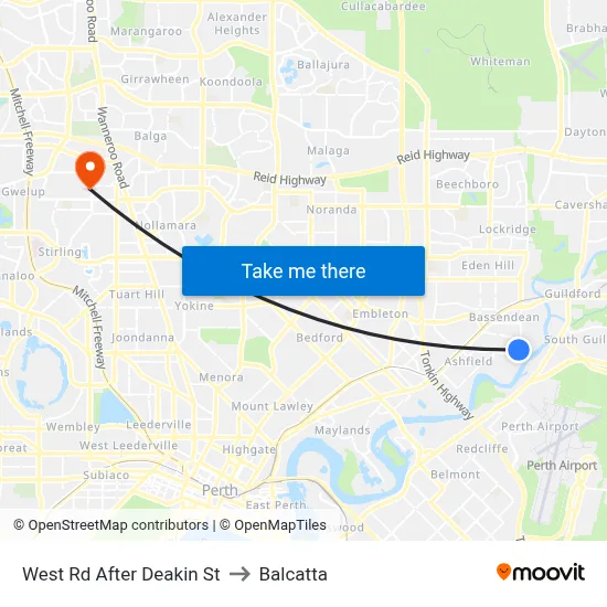 West Rd After Deakin St to Balcatta map