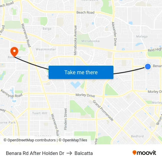 Benara Rd After Holden Dr to Balcatta map
