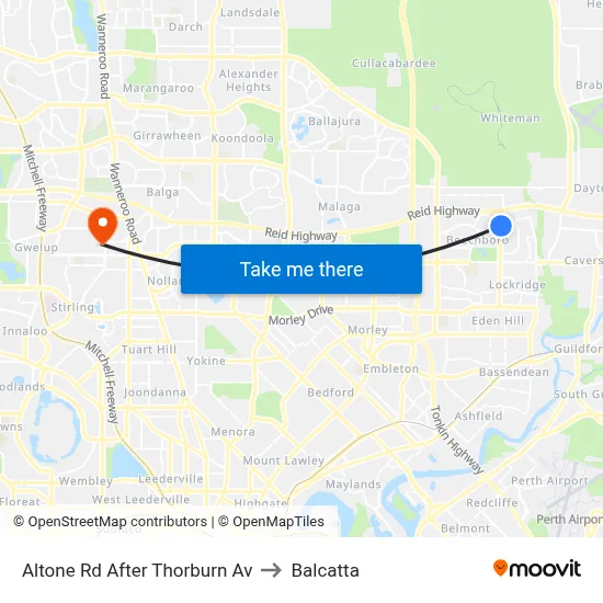 Altone Rd After Thorburn Av to Balcatta map