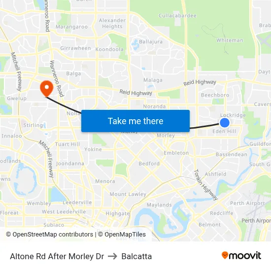 Altone Rd After Morley Dr to Balcatta map