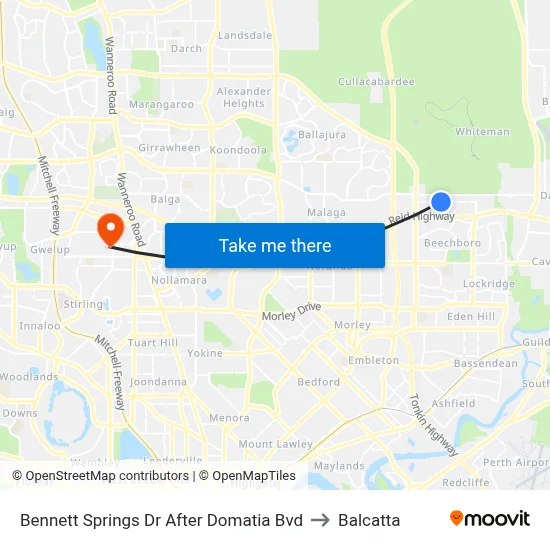 Bennett Springs Dr After Domatia Bvd to Balcatta map