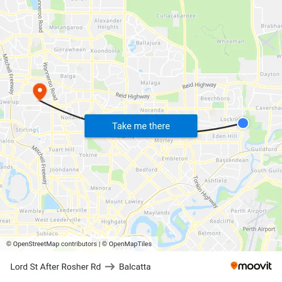 Lord St After Rosher Rd to Balcatta map
