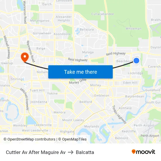 Cuttler Av After Maguire Av to Balcatta map
