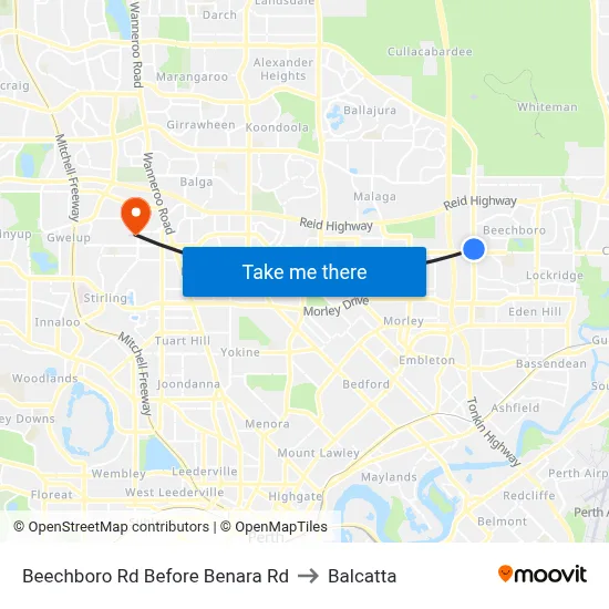 Beechboro Rd Before Benara Rd to Balcatta map