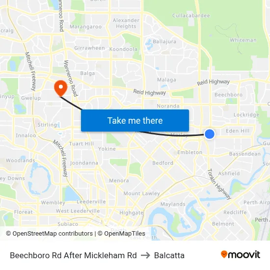 Beechboro Rd After Mickleham Rd to Balcatta map