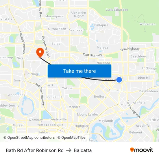 Bath Rd After Robinson Rd to Balcatta map