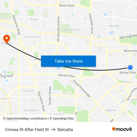 Crimea St After Field St to Balcatta map