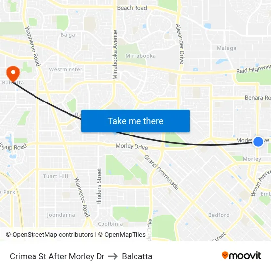 Crimea St After Morley Dr to Balcatta map