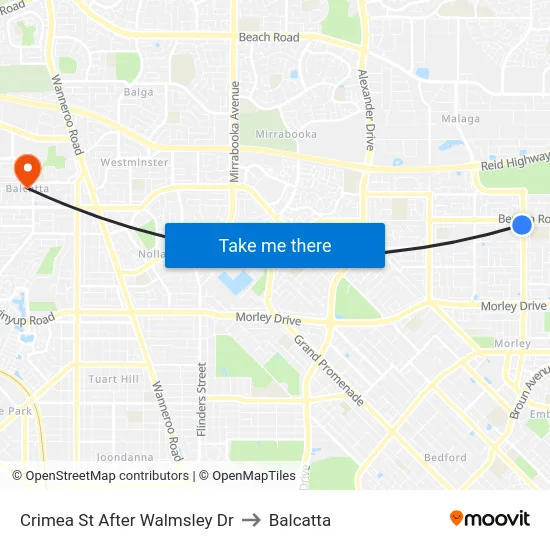 Crimea St After Walmsley Dr to Balcatta map