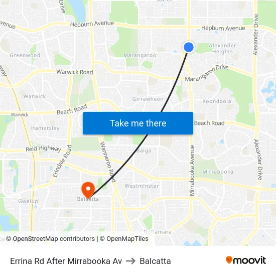 Errina Rd After Mirrabooka Av to Balcatta map