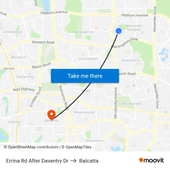Errina Rd After Daventry Dr to Balcatta map