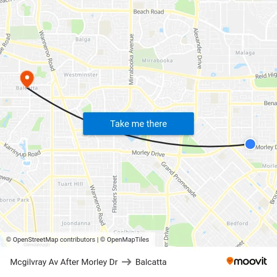 Mcgilvray Av After Morley Dr to Balcatta map