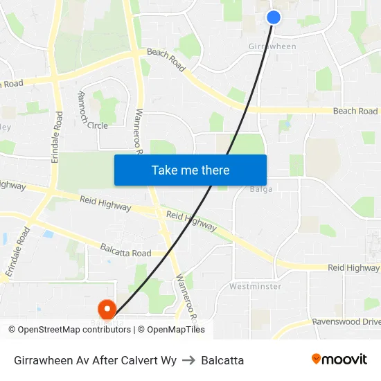 Girrawheen Av After Calvert Wy to Balcatta map