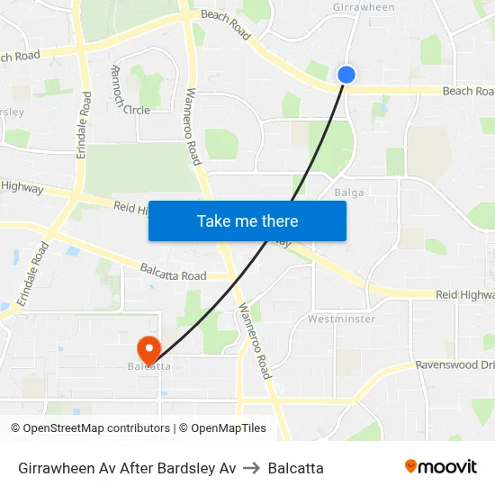 Girrawheen Av After Bardsley Av to Balcatta map