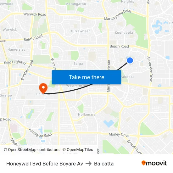 Honeywell Bvd Before Boyare Av to Balcatta map