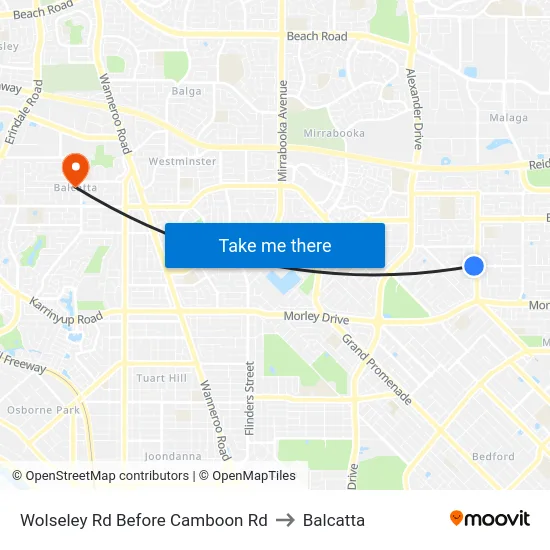Wolseley Rd Before Camboon Rd to Balcatta map