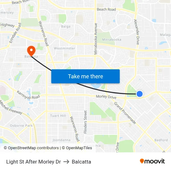 Light St After Morley Dr to Balcatta map