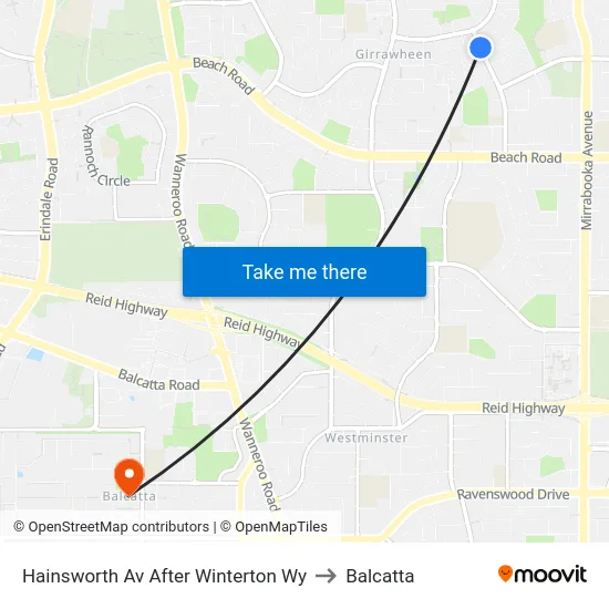 Hainsworth Av After Winterton Wy to Balcatta map