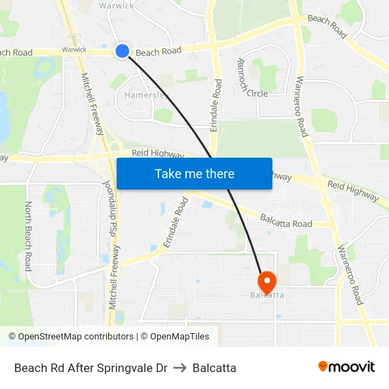 Beach Rd After Springvale Dr to Balcatta map