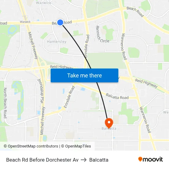 Beach Rd Before Dorchester Av to Balcatta map