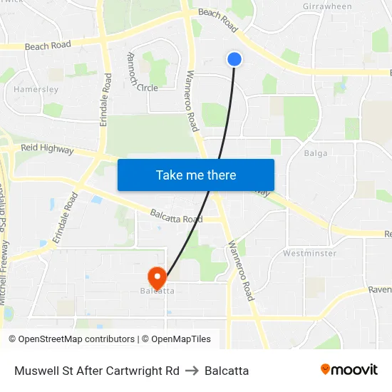 Muswell St After Cartwright Rd to Balcatta map