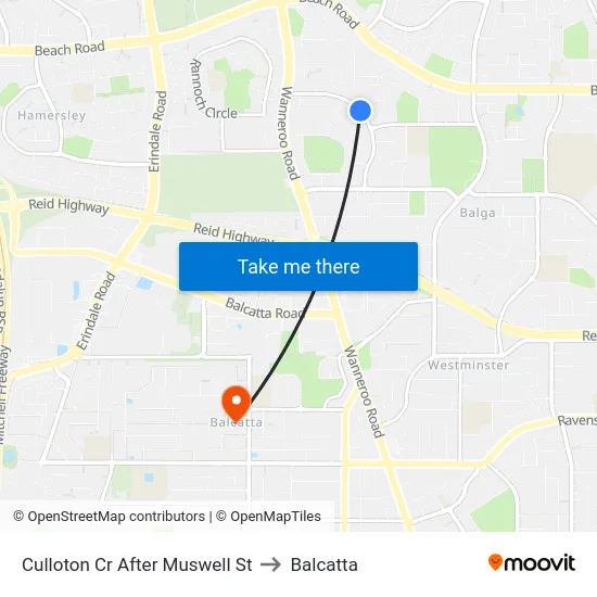 Culloton Cr After Muswell St to Balcatta map