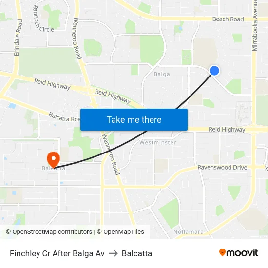 Finchley Cr After Balga Av to Balcatta map