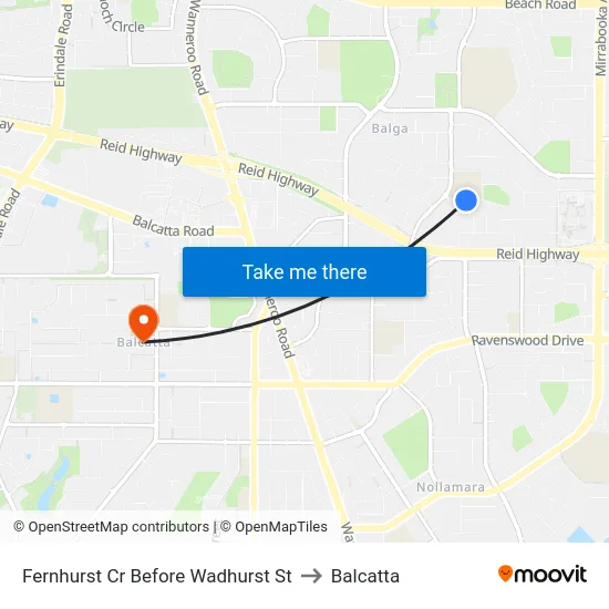 Fernhurst Cr Before Wadhurst St to Balcatta map