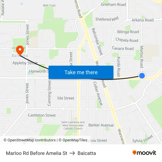 Marloo Rd Before Amelia St to Balcatta map