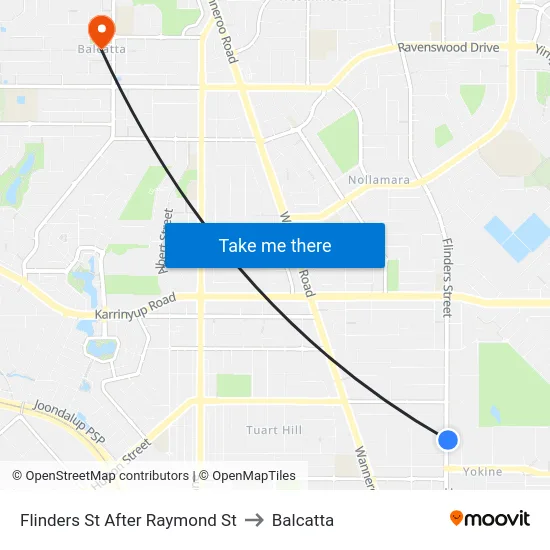 Flinders St After Raymond St to Balcatta map