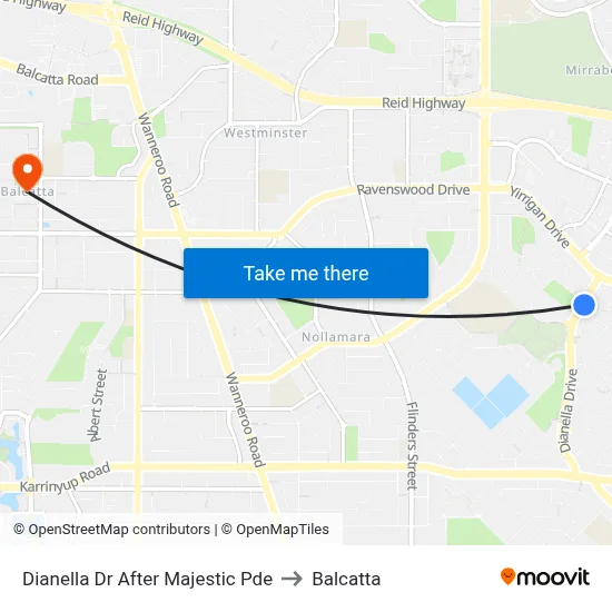 Dianella Dr After Majestic Pde to Balcatta map