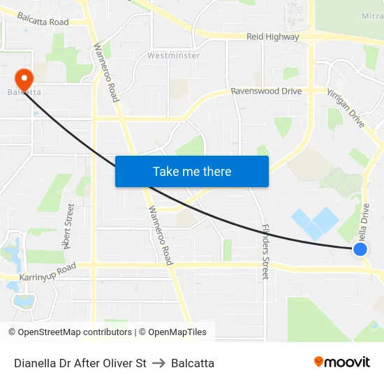 Dianella Dr After Oliver St to Balcatta map