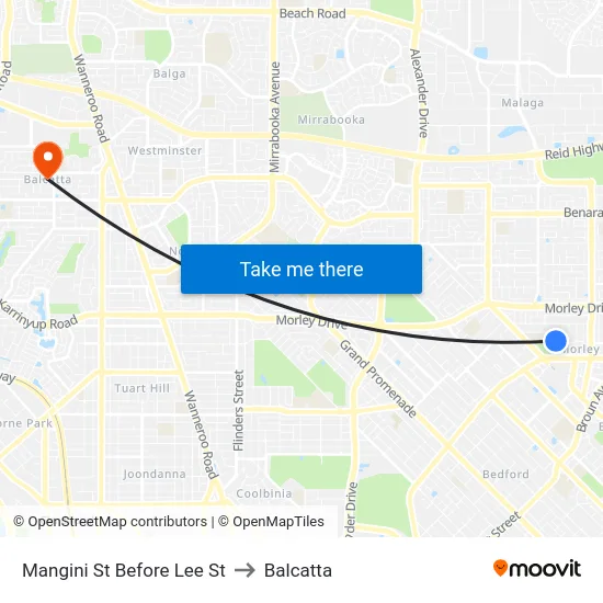 Mangini St Before Lee St to Balcatta map