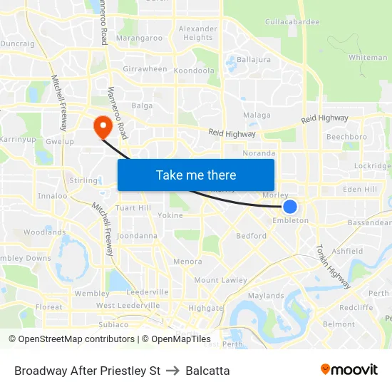 Broadway   After Priestley St to Balcatta map