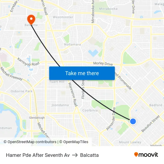 Hamer Pde After Seventh Av to Balcatta map