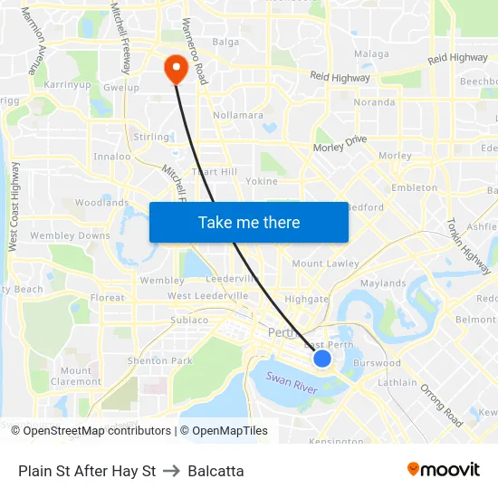 Plain St After Hay St to Balcatta map