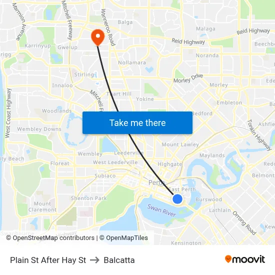 Plain St After Hay St to Balcatta map