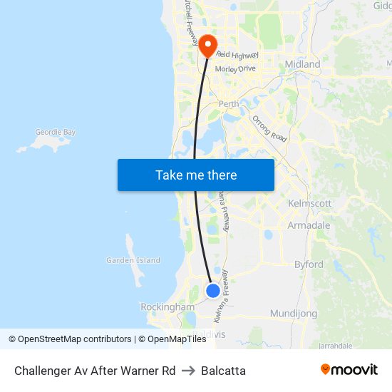 Challenger Av After Warner Rd to Balcatta map