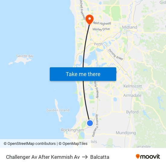 Challenger Av After Kemmish Av to Balcatta map