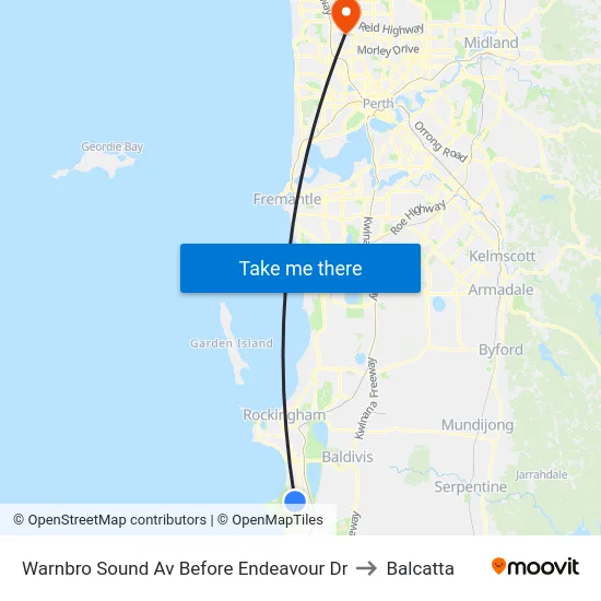Warnbro Sound Av Before Endeavour Dr to Balcatta map