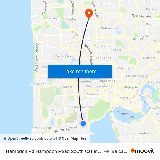 Hampden Rd Hampden Road South Cat Id 128 to Balcatta map