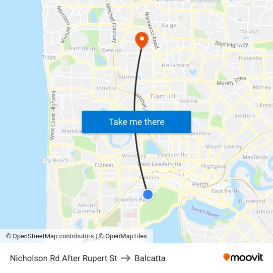 Nicholson Rd After Rupert St to Balcatta map